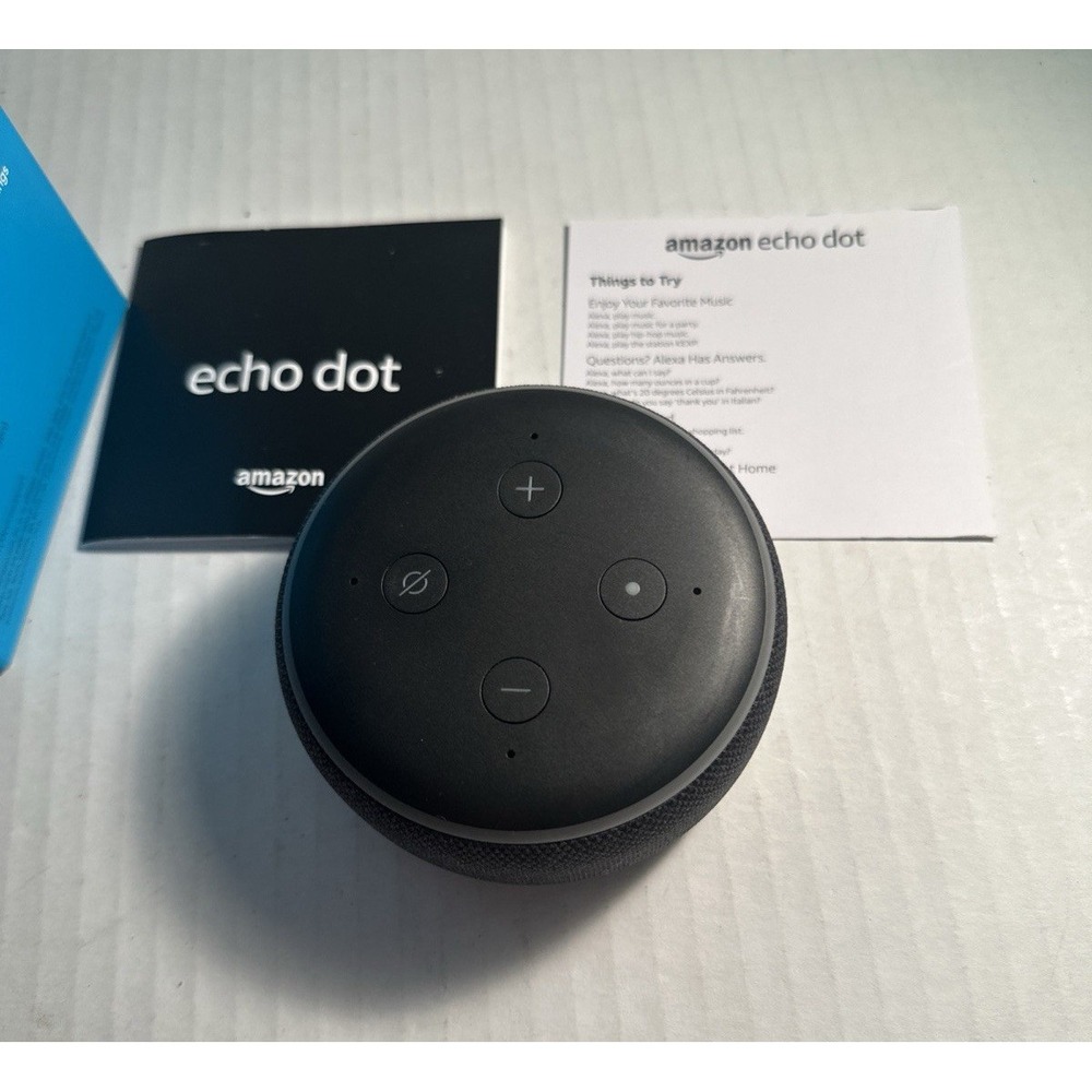 Amazon Echo Dot (3rd Gen) Alexa Smart Speakers, Wireless, Black & Gray, Lot of 2